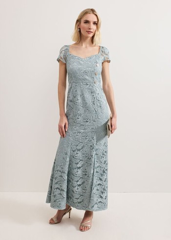 Phase Eight Phia Tux Lace Dress Blue Canada | HGKNRJ-017